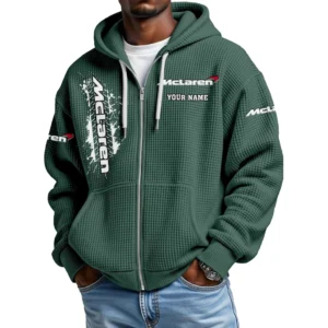 McLaren Men's Waffle Knit Full Zip-Up Hoodie