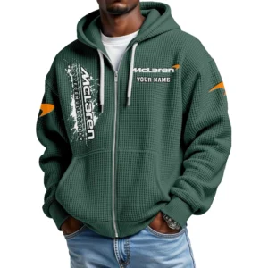 McLaren Racing Men's Waffle Knit Full Zip-Up Hoodie