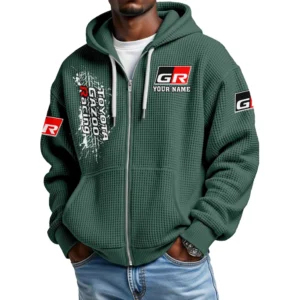 Toyota Gazoo Racing Men's Waffle Knit Full Zip-Up Hoodie