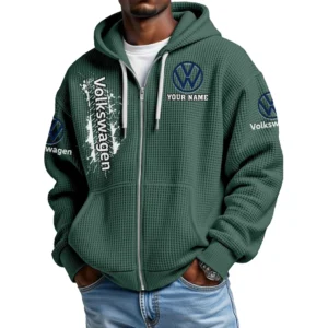 Volkswagen Men's Waffle Knit Full Zip-Up Hoodie