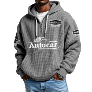Autocar Truck Men’s Quarter Zip Waffle Knit Hoodie