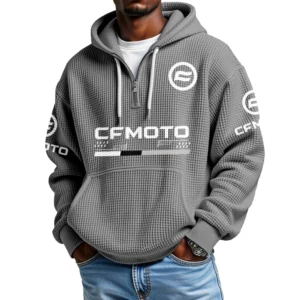 CFMoto Men’s Quarter Zip Waffle Knit Hoodie