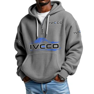 IVECO Men’s Quarter Zip Waffle Knit Hoodie