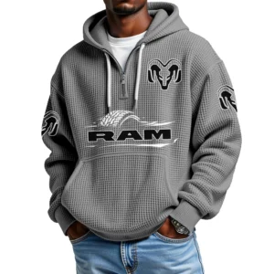 Ram Trucks Men’s Quarter Zip Waffle Knit Hoodie