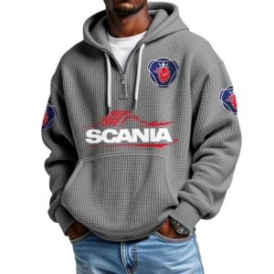 Scania AB Men’s Quarter Zip Waffle Knit Hoodie 2026 Limited