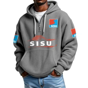 Sisu Auto Men’s Quarter Zip Waffle Knit Hoodie