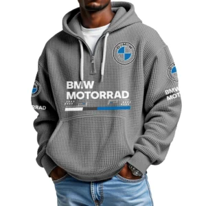 BMW Motorrad Men’s Quarter Zip Waffle Knit Hoodie