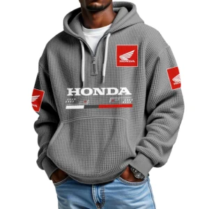 Powersports Honda Men’s Quarter Zip Waffle Knit Hoodie