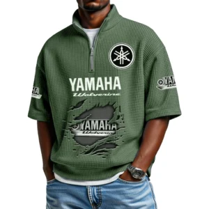 Yamaha Wolverine Men's Quarter Zip Waffle Knit Short Sleeve Shirt 2026 Limited