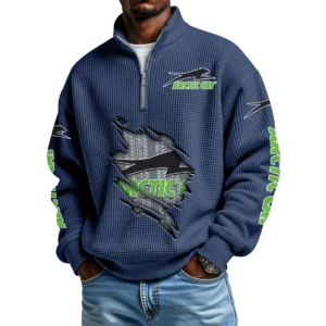 Arctic Cat Men's Waffle Knit Quarter-Zip Long Sleeve Shirt