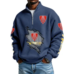 TREK Men's Waffle Knit Quarter-Zip Long Sleeve Shirt