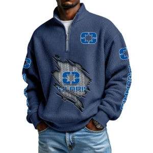 Polaris Men's Waffle Knit Quarter-Zip Long Sleeve Shirt