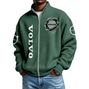 Volvo Trucks Men's Waffle Knit Full-Zip Long Sleeve Sweatshirt