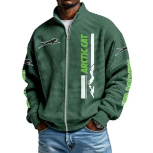 Arctic Cat Men's Waffle Knit Full-Zip Long Sleeve Sweatshirt