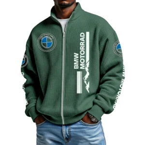 BMW Motorrad Men's Waffle Knit Full-Zip Long Sleeve Sweatshirt