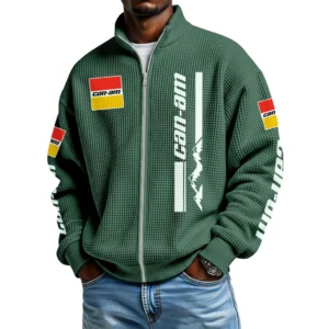 Can Am BRP Men's Waffle Knit Full-Zip Long Sleeve Sweatshirt