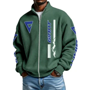 GIANT Men's Waffle Knit Full-Zip Long Sleeve Sweatshirt