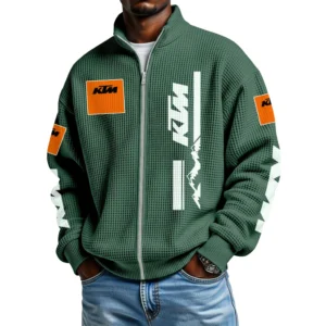 KTM Men's Waffle Knit Full-Zip Long Sleeve Sweatshirt