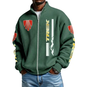 TREKMen's Waffle Knit Full-Zip Long Sleeve Sweatshirt