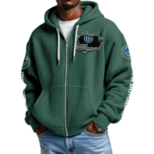 BMW Motorrad Men's Waffle Knit Full Zip-Up Hoodie