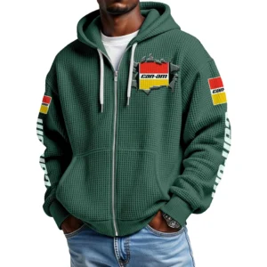Can Am BRP Men's Waffle Knit Full Zip-Up Hoodie