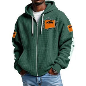 KTM Men's Waffle Knit Full Zip-Up Hoodie