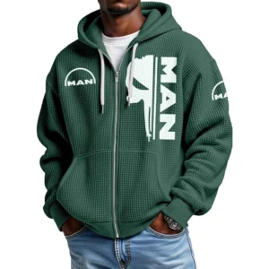 MAN Truck & Bus Men's Waffle Knit Full Zip-Up Hoodie