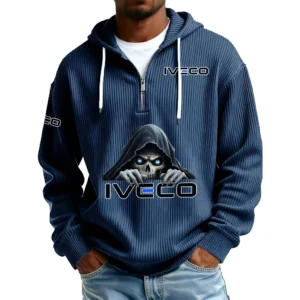 IVECO Men's Corduroy Quarter Zip Hoodie
