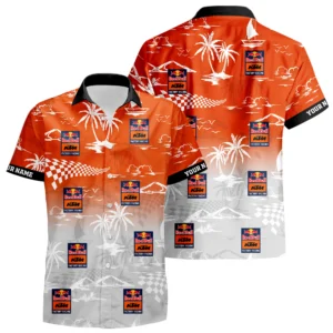 Red Bull KTM Factory Racing Hawaiian Shirt 2026 Limited Premium Crinkle Textured Custom Name