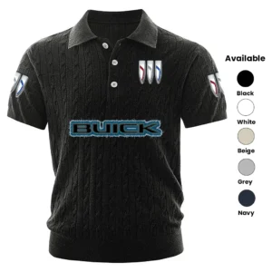 Buick Polo Shirt Men Knitted Top Texture, Short Sleeve