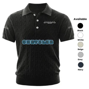 Chrysler Polo Shirt Men Knitted Top Texture, Short Sleeve
