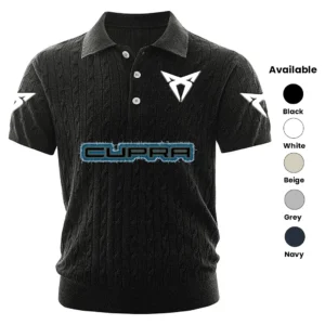 CUPRA Car Polo Shirt Men Knitted Top Texture, Short Sleeve