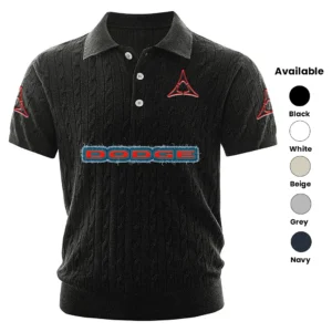 Dodge Polo Shirt Men Knitted Top Texture, Short Sleeve