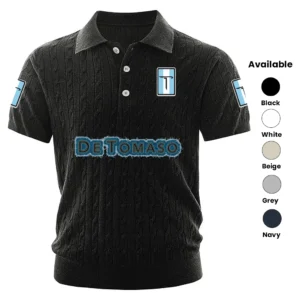 De Tomaso Lux Car Polo Shirt Men Knitted Top Texture, Short Sleeve