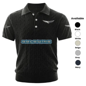 Honda Goldwing Polo Shirt Men Knitted Top Texture, Short Sleeve
