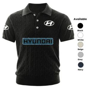 Hyundai Polo Shirt Men Knitted Top Texture, Short Sleeve