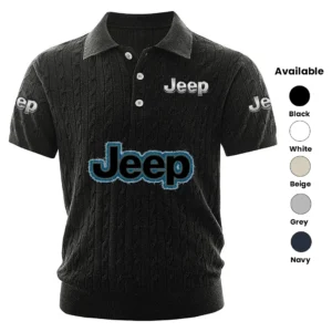 Jeep Polo Shirt Men Knitted Top Texture, Short Sleeve