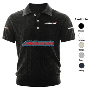 McLaren Polo Shirt Men Knitted Top Texture, Short Sleeve