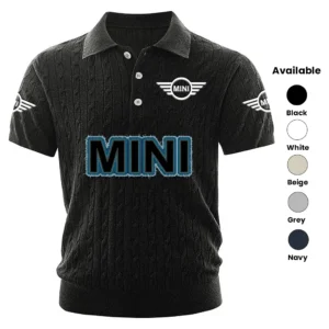 MINI Polo Shirt Men Knitted Top Texture, Short Sleeve