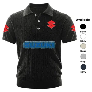 Suzuki Polo Shirt Men Knitted Top Texture, Short Sleeve