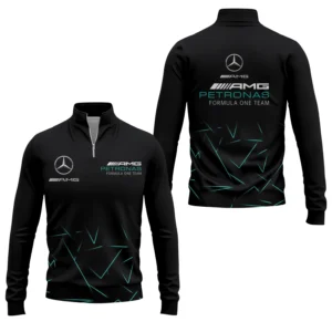 Mercedes AMG Men’s Stand Collar Quarter Zip Pullover Sweatshirt