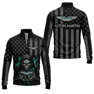 Aston Martin Men’s Stand Collar Quarter Zip Pullover Sweatshirt