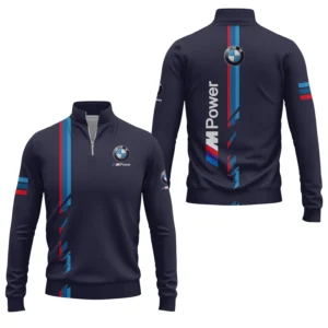 BMW M Motorsport Racing Men’s Stand Collar Quarter Zip Pullover Sweatshirt