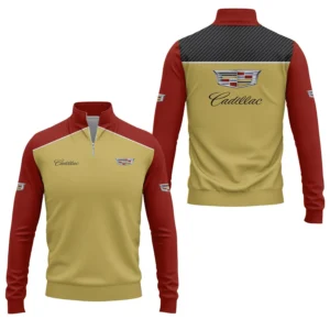 Cadillac Men’s Stand Collar Quarter Zip Pullover Sweatshirt