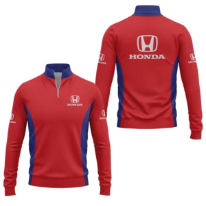Honda Men’s Stand Collar Quarter Zip Pullover Sweatshirt