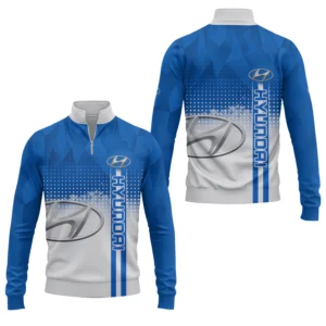 Hyundai Men’s Stand Collar Quarter Zip Pullover Sweatshirt