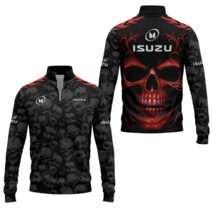 Isuzu Men’s Stand Collar Quarter Zip Pullover Sweatshirt