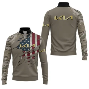 KIA Car Men’s Stand Collar Quarter Zip Pullover Sweatshirt
