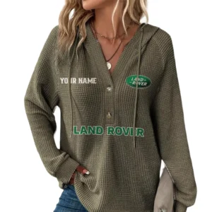 Land Rover Women's Waffle Knit V-Neck Hoodie Customize Name