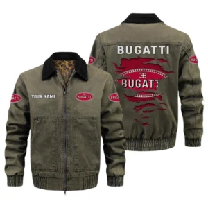 Bugatti Men's Vintage Jacket Contrast Collar Zip Up Outerwear
